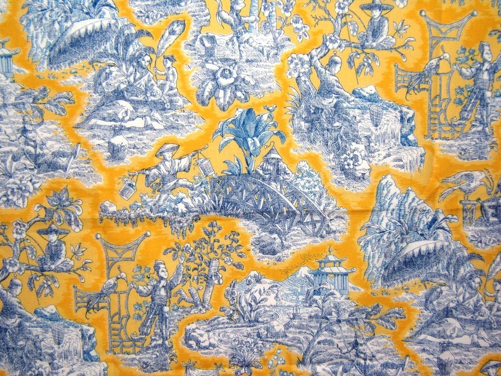 DURALEE, SCENES OF HAPPINESS TOILE, FABRIC REMNANT