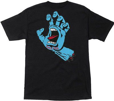 Santa Cruz Screaming Hand Regular T Shirt Black   Ships Free