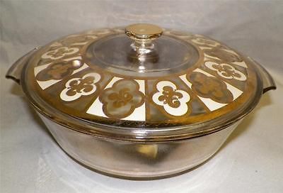 Hocking Fireking Ovenware 2qt.Casserole GOLD CULVER Ltd.LID RARE