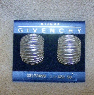 Vintage Designer GIVENCHY BIJOUX Vintage Silver Tone Clip On Earrings