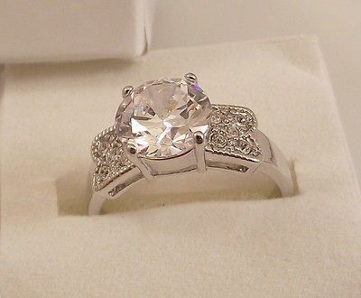 Ladies Russian Formula CZ Silver Ring  Size 11 Free Gift Box