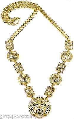 Pendant Head 6 Square 37 Inch 10 MM Cuban Link Necklace Chris Brown