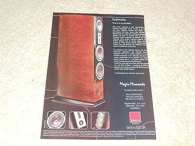 Dali Euphonia Speaker Ad, 2003, 1 page, Article, Info