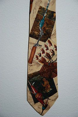 MENS RALPH LAUREN POLO HAND MADE SILK TIE NEW WITHOUT TAG FISHING