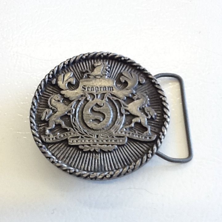 Horse Logo Wine Cooler Liquor Circle Vintage Metal Belt Buckle