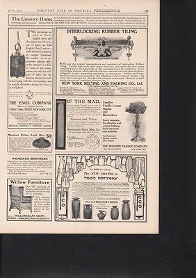 1907 TECO POTTERY DECORATION GATES DECOR BRIDAL GIFT AD