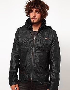 BRAND NEW SUPERDRY BRAD LEATHER JACKET UK XL