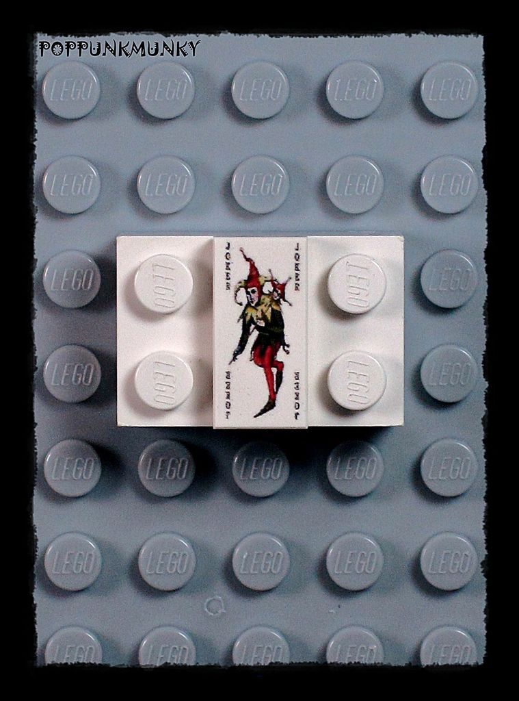 A159 NEW Lego Batman Custom JOKER CARD DECORATED TILE 1x2 From DARK