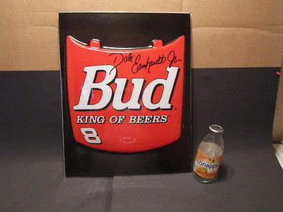 DALE EARNHARDT JR. NASCAR BUDWEISER GLASS BAR LIGHT COVER (HOOD)