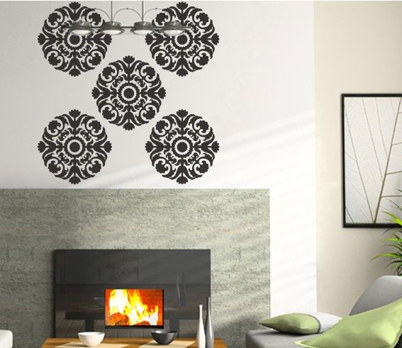 ROYAL DAMASK Wall Decorative Stickers Vinyl Art Decals