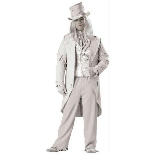 Ghostly Gent Coat Vest Shirt Sleeves Pants Dickie Wig Adult Xxxl