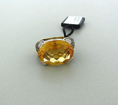 NEW LEVIAN 14K YELLOW GOLD 1.83ctw DIAMOND 10ct CITRINE RING $7695