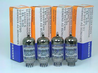 NOS SIEMENS ECC801S 12AT7 E81CC Bundeswehr MATCHED QUAD for NEW