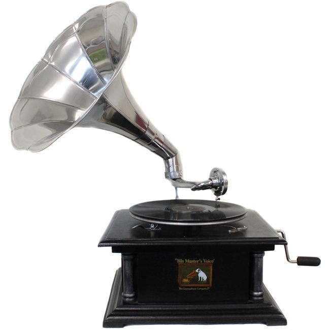 Antique Replica RCA Victor Phonograph Gramophone with Large Silver