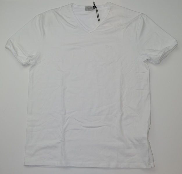 Dior Homme Resort Luxury Stretch Cotton Stitch Logo V T Shirt White