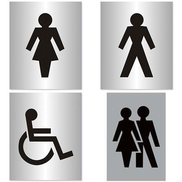 METAL LADIES GENTS UNISEX DISABLED TOILETS BATHROOM DOOR SIGNS