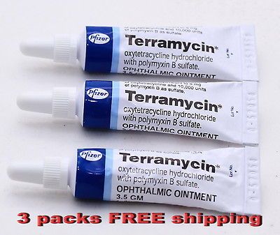 3X TERRAMYCIN Pet Eye by Pfizer Ointment for Cats Dogs Horses 3.5 gram