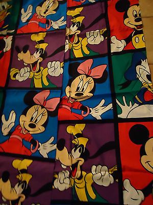 Pair Vintage Disney Mickey Minnie Mouse Goofy Curtains 1 Valance 1