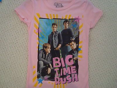 NWT Big Time Rush BTR Girls PINK T Shirt KENDALL Logan JAMES Carlos