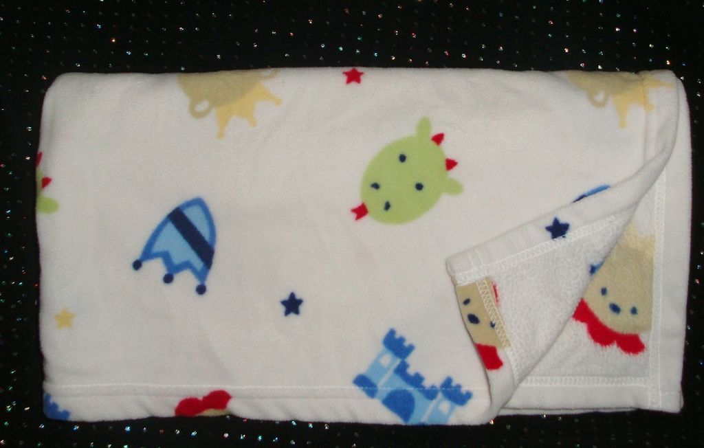 FIRST MOMENTS LAYETTE WHITE DRAGON CASTLE PRINCE BEAR FLEECE BOYS