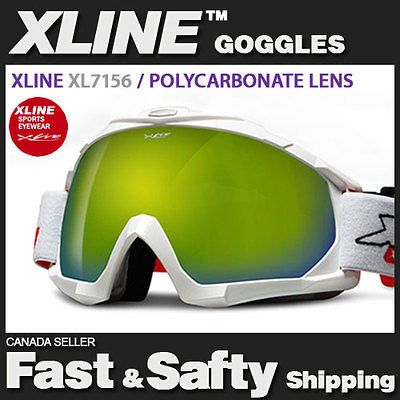 XLINE] XL7156 White Gold Orange Day Night SKI SNOWBOARD GOGGLES