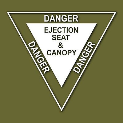 DANGER Ejection Seat & Canopy Vinyl Sticker VLEJEC1