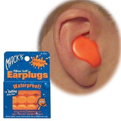 Waterproof Reusable Swimming Ear Plugs silicon 6pr KIDS