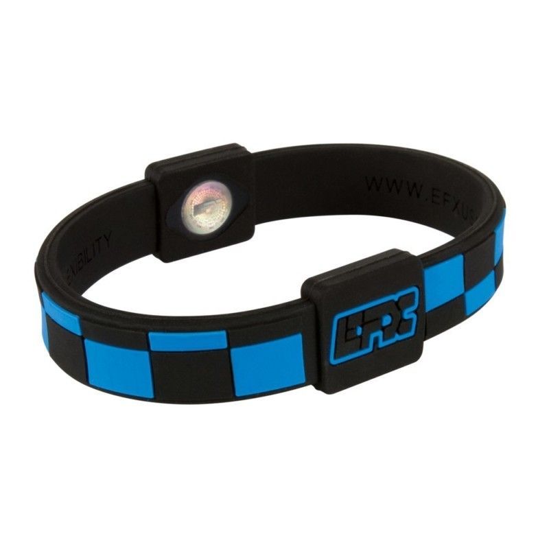 EFX Silicone Sport Wristband 7 Inch Checkers/ Black/Blue