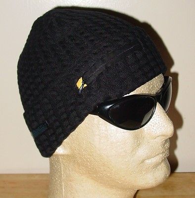 NWT ECKO Cable MIDNIGHT BLACK Beanie RAWTHENTIC w/ Stash Pocket SICK