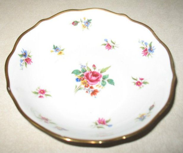 Winterling Meissen Gardens Bayreuth China Bowl Dessert Scalloped Gold