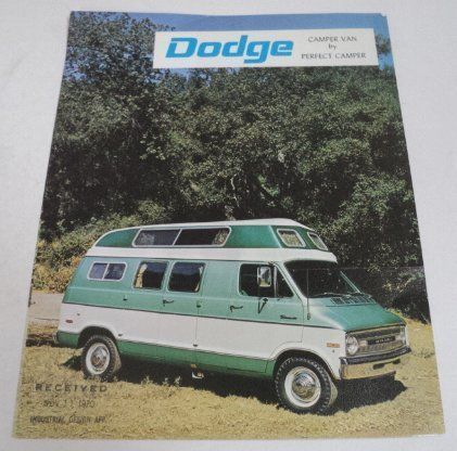 Perfect Camper 1971 Dodge Camper Van Sales Brochure Lot