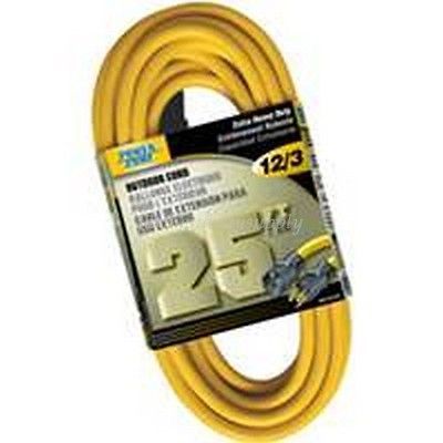 NIB 6/PACK POWER ZONE OR500825 EXTENSION CORD 12/3 25FT YELLOW AUTH