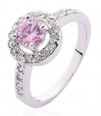 Size 5 9 Nice Art Ladys 10KT Gold Filled Pink Sapphire Diamonique