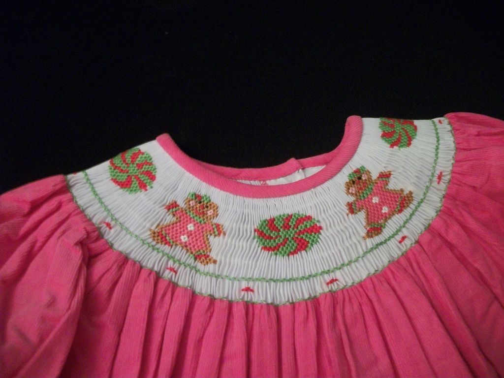 NEW SIZE 3T LITTLE THREADS SMOCKED GINGERBREAD BISHOP BOUTIQUE PINK