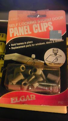 ELGAR SELF LOCKING STORM DOOR PANEL CLIPS (8 PIECES) NO. 00092