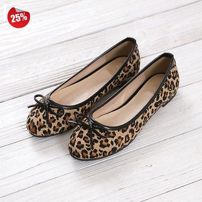 US 6.5 Ballet Flats Shoes Loafers Leopard ballerina womens shoes