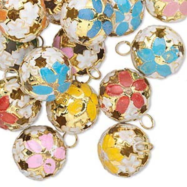 30 Bells New Wholesale Lot Gold Cloisonne Jingle Bells Holiday