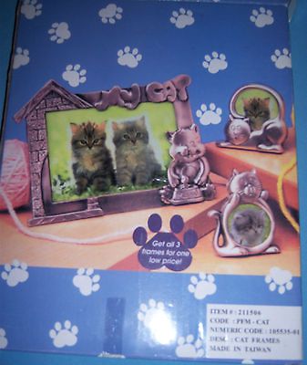 Set of Three Cat Photo Frames Never Used