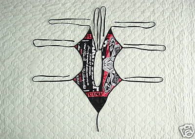 SWIMMING COSTUME, Budweiser, Sexy, Black G String Bikini, Designer