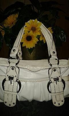 WHITE leather Kathy van zeeland leather HANDBAG, PURSE WOMENS PURSE