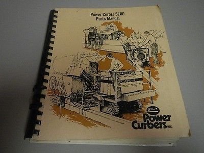 Power Curber 5700 Curb & Gutter Machine parts catalog manual