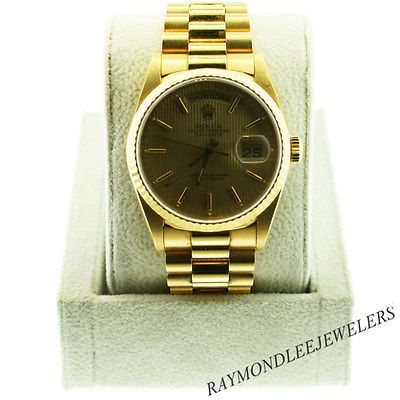 Presidential Day Date Mens 18K Yellow Gold Double Quickset Watch