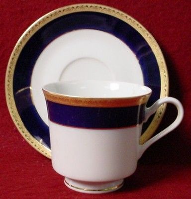 HORCHOW china COBALT & GOLD Encrusted CUP & SAUCER Set