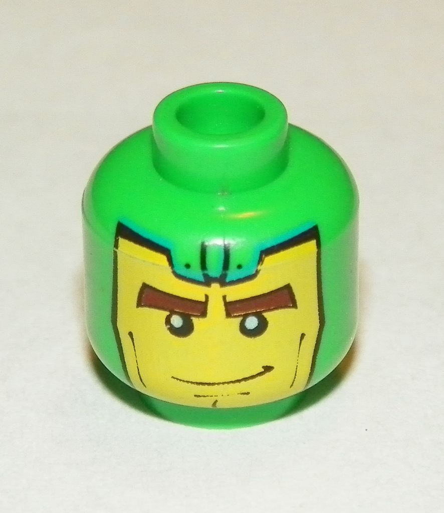 LEGO SPIDERMAN   Minifig, Head   Green Goblin Face, Lines on Back
