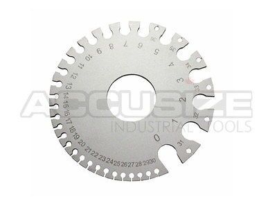 NON FERROUS & SHEET METAL GAGE TOOL SHEET, 3 1/4 Diameter,1/8 thick