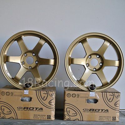 WHEEL GRID 17X8 & 17X9 5x114.3 35 & 42 GOLD STAGGERED RSX MR2 S2000