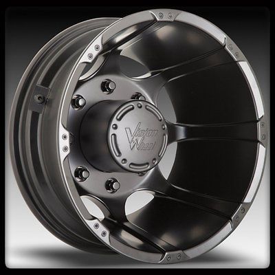 VISION 715 CRAZY EIGHTZ BLACK DUALLY 8X200 F350 WHEELS RIMS 17 INCH