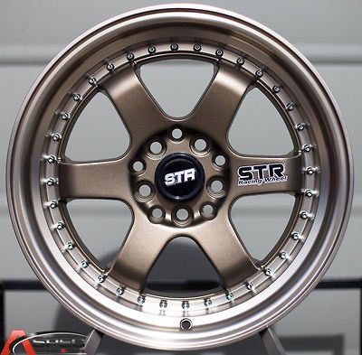 16X7 STR 510 2 LIP 5X100 5X114.3 +38 BRONZE MACHINED RIM WHEEL JDM