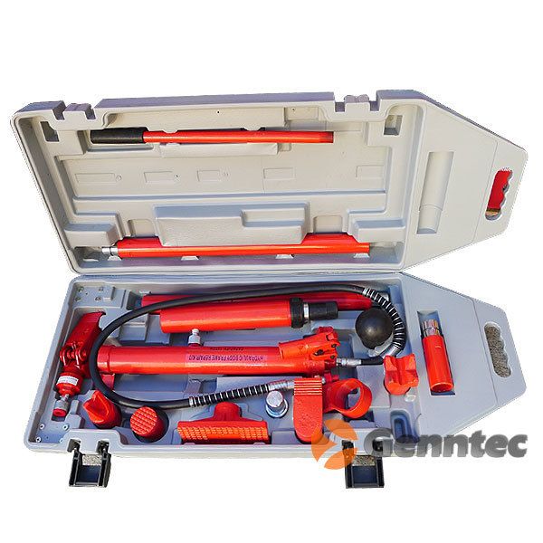 Power Hydraulic Jack Body Frame Repair Kit Ram Pump Lift 2 Wheels