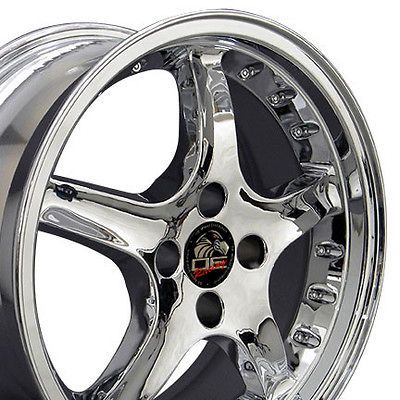 17 Cobra 4 Lug Wheels Chrome Set of 4 17x8 RimS Fit Mustang® GT 79